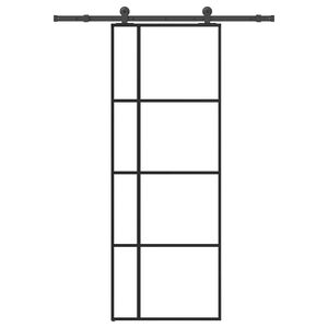 vidaXL Liukuovi asennustarvikkeilla 76x205 cm ESG lasi ja alumiini