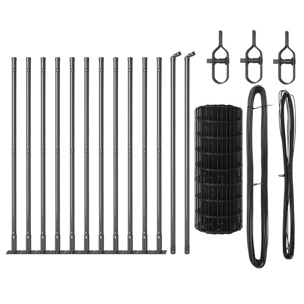 vidaXL Aita ja Tuki Harmaa 0,4 x 25 m Ter&auml;s ja PVC