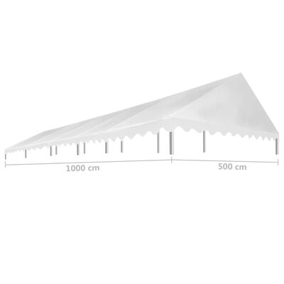 vidaXL Juhlateltan katto 5x10 m valkoinen 450 g/m²