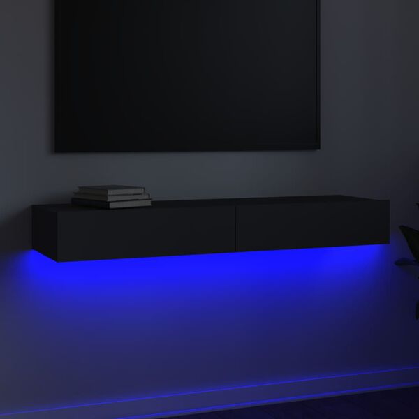 vidaXL TV-taso LED-valoilla harmaa 120x35x15,5 cm