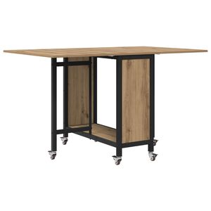 vidaXL Kokoontaitettava ruokap&ouml;yt&auml; py&ouml;rill&auml; 130 x 80 x 76,5 cm