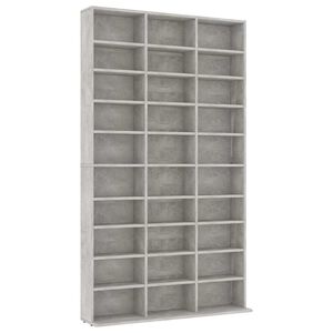 vidaXL CD-hylly betoninharmaa 102x23x177,5 cm tekninen puu