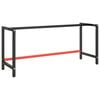 vidaXL Ty&ouml;penkin runko mattamusta ja -punainen 180x57x79 cm metalli