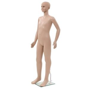 vidaXL Aidon kokoinen lapsimallinukke lasijalustalla 140 cm beige