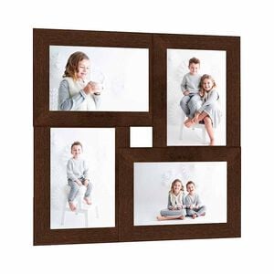 vidaXL Kollaasi valokuvakehys 4x(13x18 cm) kuville tummanruskea MDF