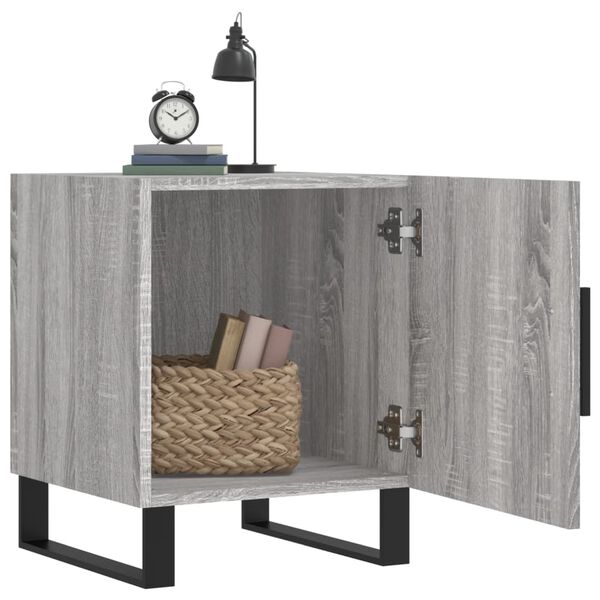 vidaXL Y&ouml;p&ouml;yd&auml;t 2 kpl harmaa Sonoma 40x40x50 cm tekninen puu