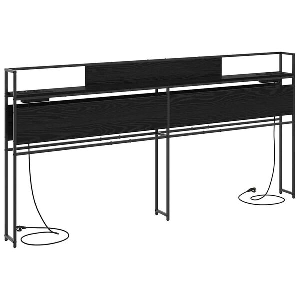 vidaXL S&auml;ilytysp&auml;&auml;ty hyllyll&auml; p&auml;&auml;tyll&auml; Musta tammi 200 cm Tekninen puu