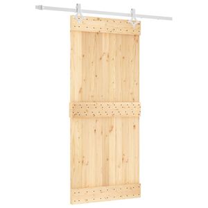 vidaXL Liukuovi 90 x 210 cm Massiivinen m&auml;nty (k&auml;sittelem&auml;t&ouml;n)