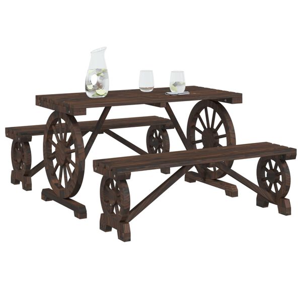 vidaXL 3-osainen Ulkoruokailuryhmä täysi kuusi