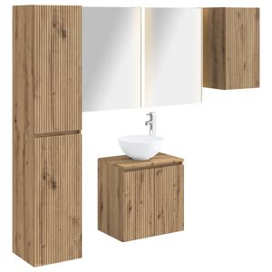vidaXL Kylpyhuoneen kaappisetti 5 pcs Artisaanitammi 53 x 15,5 x 70 cm