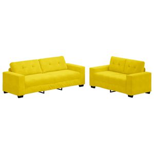 vidaXL Sohva 2 kpl Keltainen Sametti