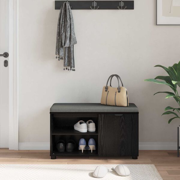 vidaXL Halli penkki Musta Tammi 80 x 38 x 46 cm Insin&ouml;&ouml;ripuu ja kangas