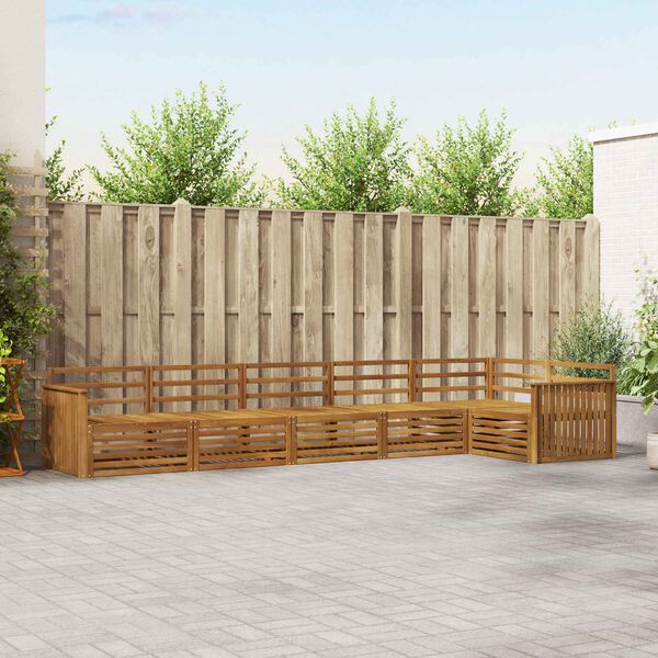 vidaXL Ulkosohvakokoelma 6 pcs Luonnollinen Tihe&auml; akasiapuu