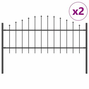 vidaXL Puutarha-aita 2 pcs Harmaa 170 x 140 cm Jauhemaalattu Ter&auml;s