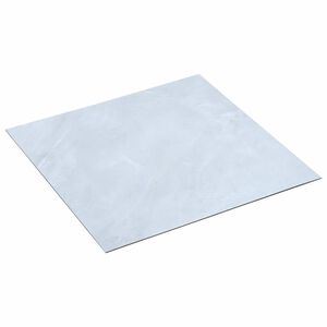 vidaXL Itsekiinnittyv&auml;t Lattialankut Valkoinen marmori 30,5 x 30,5 cm