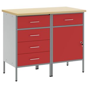 vidaXL Ty&ouml;p&ouml;yt&auml;kaappi 2 kpl Punainen ja harmaa 100 x 55 x 85 cm