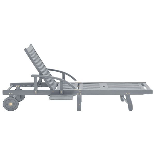 vidaXL Puutarhan aurinkotuoli harmaa täysi akaasiapuu