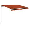 vidaXL Sis&auml;&auml;nkelattava markiisi LED/tuulisens. 350x250cm oranssiruskea