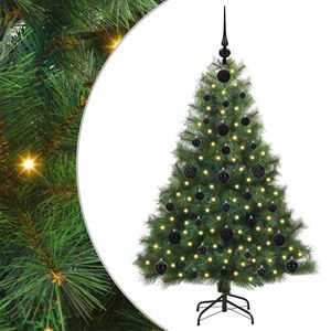 vidaXL Tekojoulukuusi 150 LED-valoilla Vihre&auml; 120 cm PE ja PVC