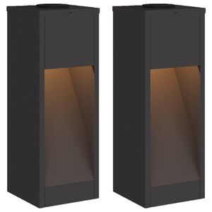 vidaXL Aurinkoinen LED-polkuvalo 2 kpl L&auml;mpim&auml;n Valkoinen