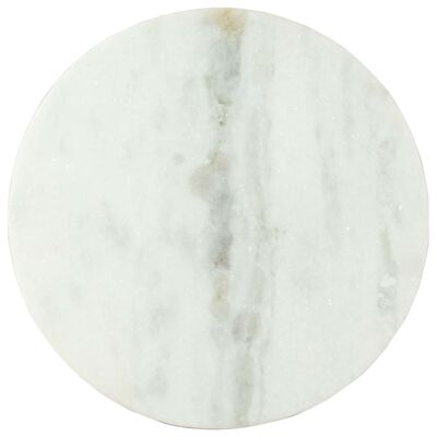 vidaXL Sohvapöytä valkoinen ja musta Ø50 cm aito marmori