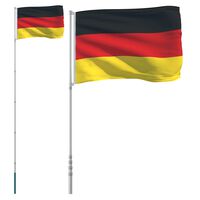 vidaXL Saksan lippu ja lipputanko 5,55 m alumiini