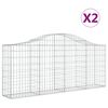 vidaXL Kaarevat kivikorit 2 kpl 200x30x80/100 cm galvanoitu rauta