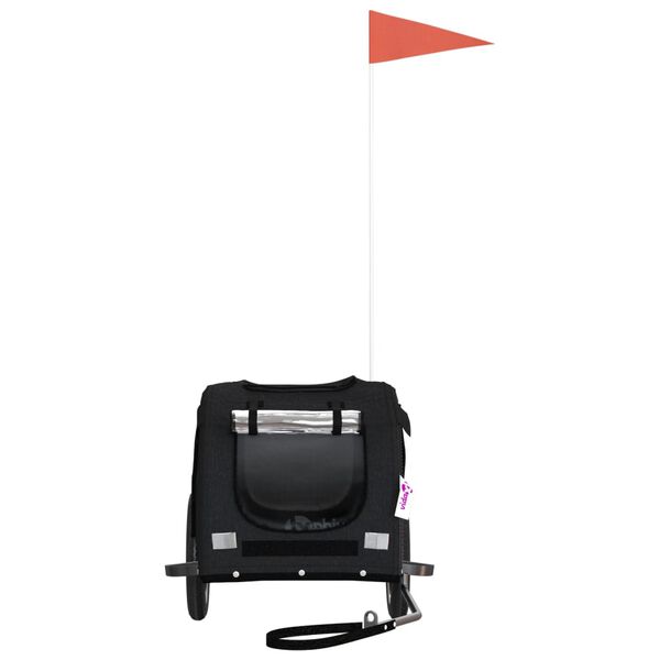 vidaXL Lemmikinkuljetuskärry polkupyörään musta kangas ja rauta