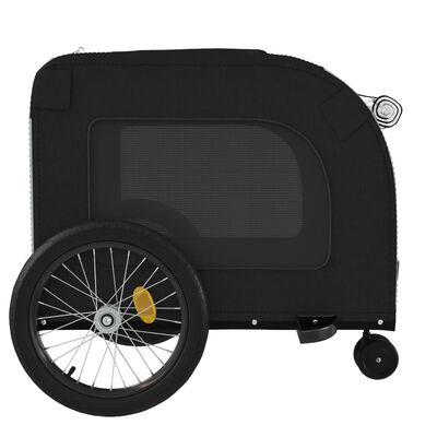 vidaXL Lemmikinkuljetuskärry polkupyörään musta/harmaa kangas ja rauta