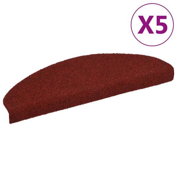 vidaXL Porrasmatot itseliimautuvat 5 kpl 65x21x4 cm viininpunainen puolipy&ouml;re&auml; suuri