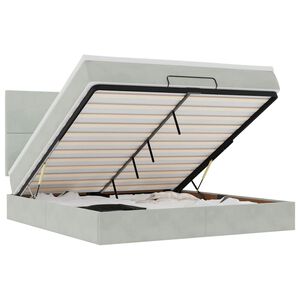 vidaXL Ottomaanis&auml;nky patjoineen vaaleanharmaa 160x200cm sametti