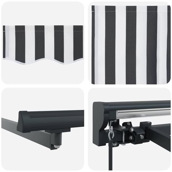 vidaXL Vetoutuva markiisi Antrasiitti ja Valkoinen 400 &times; 300 cm