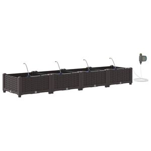 vidaXL Puutarha ruukku 4 kpl Ruskea 160 x 40 x 22 cm PP