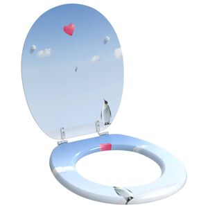 vidaXL Pehmoviimeinen WC-istuin Sininen 44 x 38 cm MDF-levy