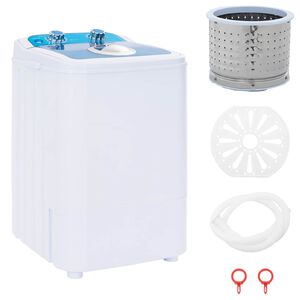 vidaXL Mini pesukone, jossa yksi pesuastia 4,6 kg Sininen ja valkoinen