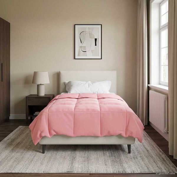 vidaXL Koko Vuoden Peitto Quiltottu Pinkki 155 x 200 cm Mikrokuitu