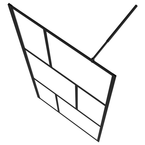 vidaXL Walk-in suihkuseinä karkaistu lasi musta 90x195 cm