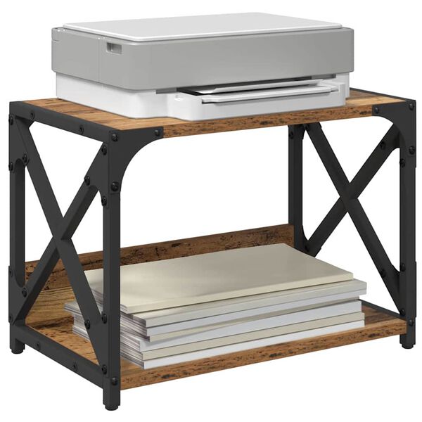 vidaXL Tulostinpidike Vanha Puu 44 x 26 x 31.5 cm Tekninen puu