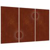 vidaXL Puutarhasein&auml;koristeet 3kpl 105x55 cm corten ter&auml;s aurinkokuvio