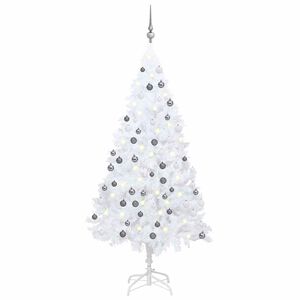 vidaXL Tekojoulukuusi palloilla esivalaistu valkoinen 150 cm PVC