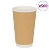 vidaXL Paperiset kahvikupit 500 kpl 16 unssia 400 ml Ruskea