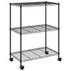 vidaXL 3-kerroksinen varastohylly py&ouml;rill&auml; 60x35x81 cm musta 150 kg
