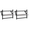 vidaXL Seinähyllyt tangoilla 2 kpl harmaa Sonoma 40x25x30 cm