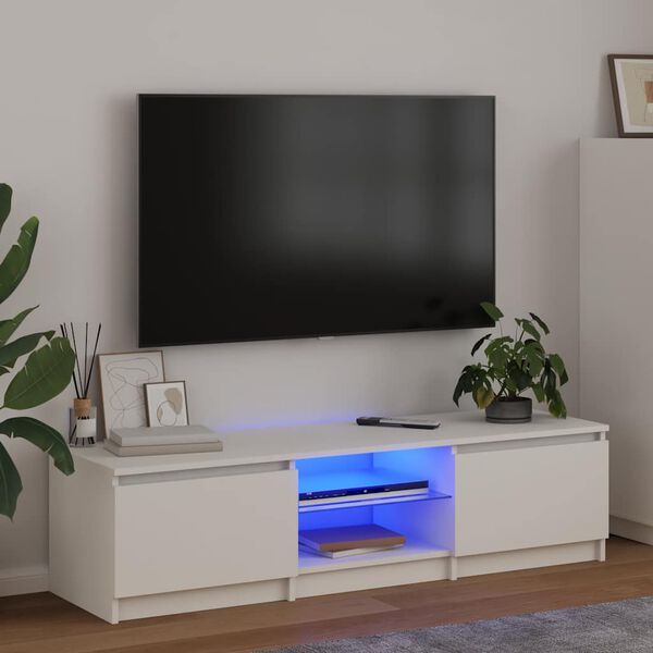 vidaXL TV-taso LED-valoilla valkoinen 140x40x36 cm