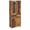vidaXL Korkea kaappi 2 kpl Vanha puu 69,5 x 34 x 180 cm Tekninen puu