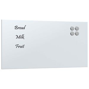 vidaXL Sein&auml;kiinnitteinen magneettitaulu valkoinen 60x30 cm lasi