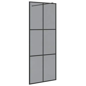 vidaXL K&auml;velykylpyhuoneen sein&auml; Musta 80 x 195 cm karkaistu lasi