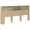 vidaXL S&auml;ngynp&auml;&auml;ty s&auml;ilytystilalla Sonoma-tammi 220x19x101,5 cm