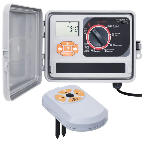 vidaXL Puutarhan kastelujärjestelmän ohjain kosteusanturilla