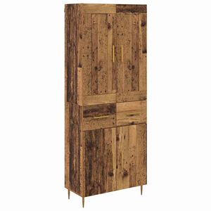 vidaXL Korkea kaappi Vanha Puu 69,5 x 34 x 180 cm Tekninen puu